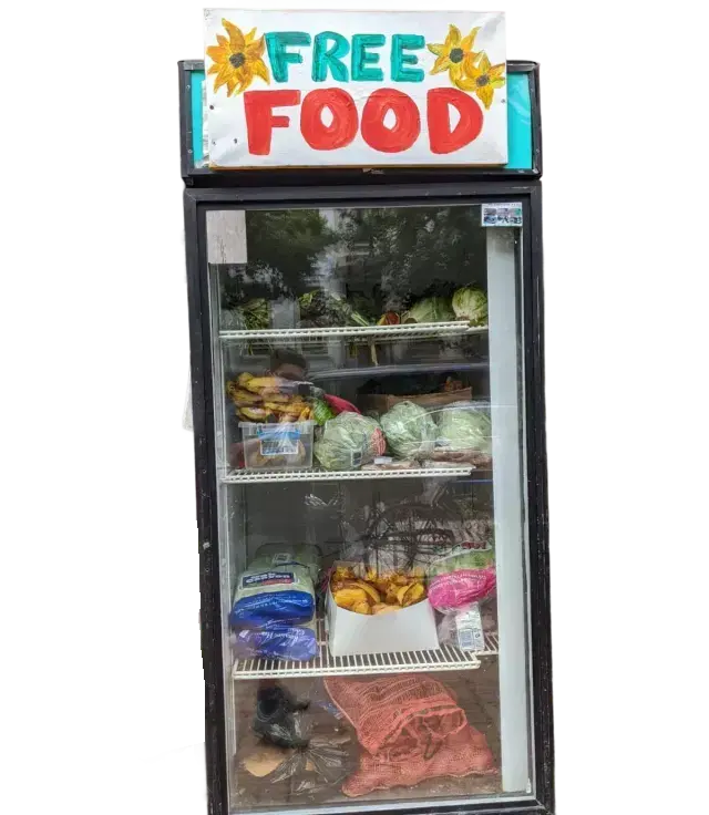 Community fridge stocked with food